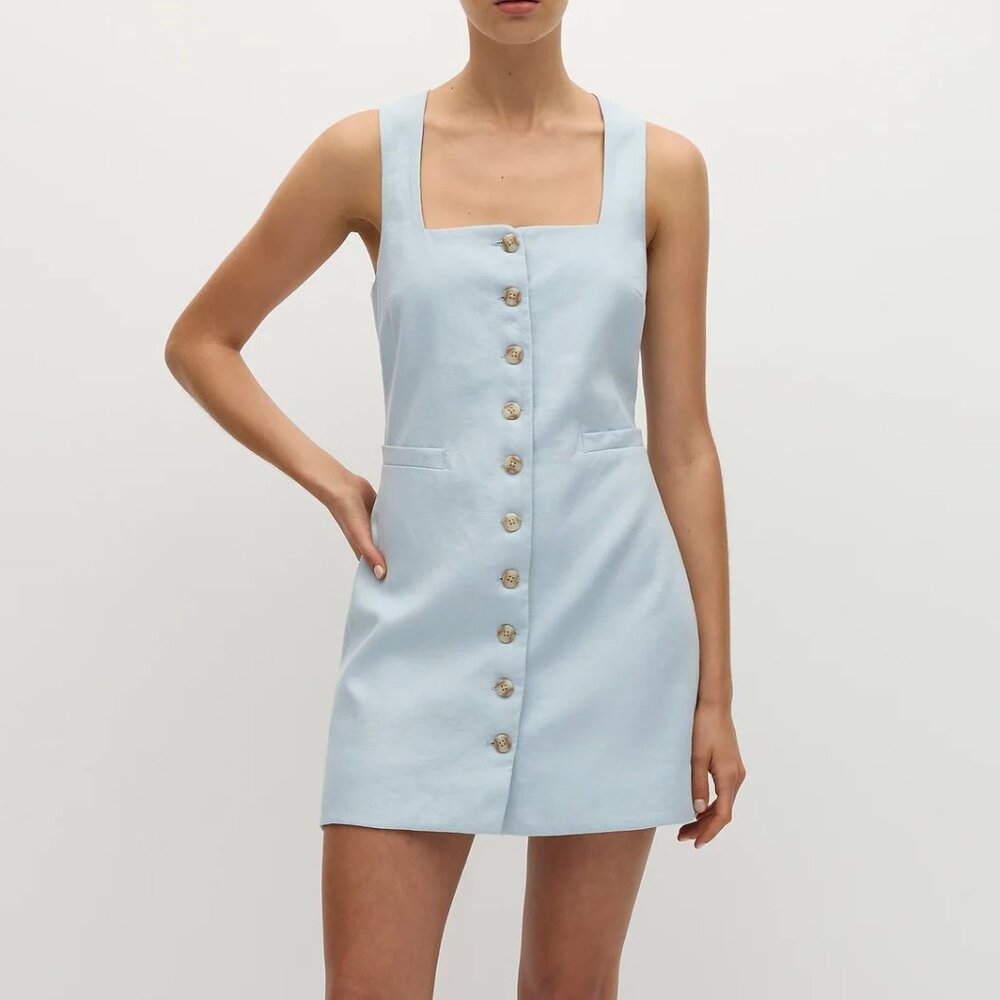 NWT Faithfull the brand Jaques mini dress in light blue size M